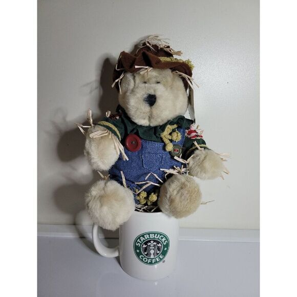 Starbucks Bearista Scarecrow Bear with ceramic cup - Picture 1 of 9